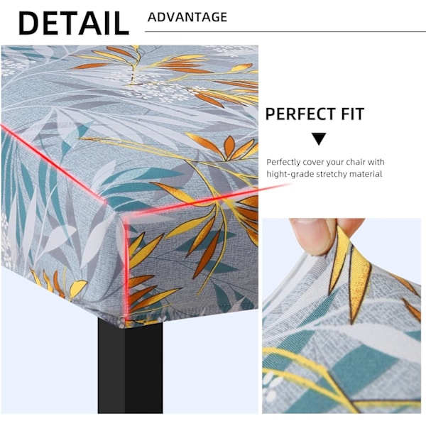 4-pack Julstolsöverdrag Stretch Avtagbar Tvättad Matrum Löv Mönster1 Leaf Pattern1 6
