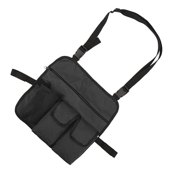 Strandstol Armlænspose 600D Oxford Klud Multifunktionel Udendørs Stol Organizer til Camping Sort