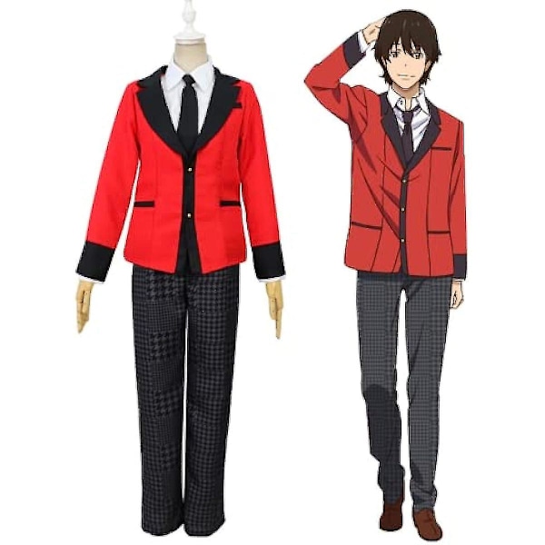 Anime Cosplay Kakegurui Ryota Suzui Kostyymi, Miesten Yhtenäiset Kouluasut Kostyymi Täydellinen Sarja Halloweenin Karnevaali Joulujuhliin (xl, punainen) S