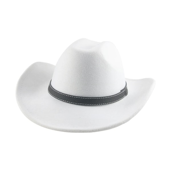 Cowboy Hat Dame Fedora Hatter Fedora Hatter Western Cowboy Cowgirl Casual Belte Kjole Bryllup Dekorere Hat Sombreros Sombrero white