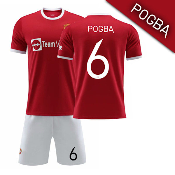 21-22 Mestarien liigan versio Red Devilsin kotipaidasta nro 7 Ronaldo nro 6 Pogba nro 10 Rashford aikuisten puku Champions League home number 6 XL#