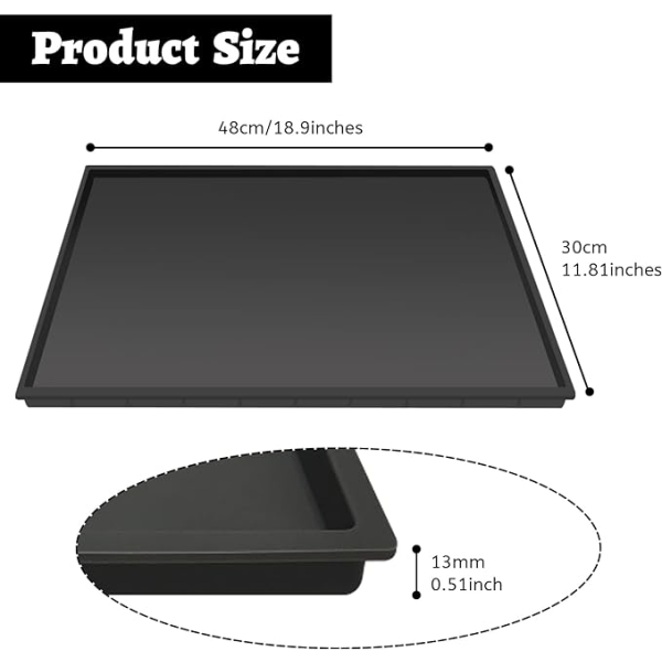 Silikonmatte under kaffemaskin (48x30cm), sklisikker overflate for kaffemaskiner