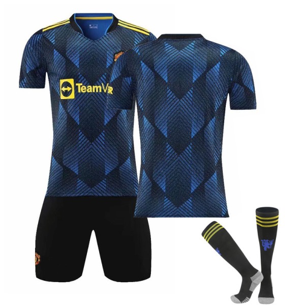 21-22 Second Away Royal Blue Fodboldtrøje Børne- og voksenstørrelser Primær- og sekundærskoleelever Træningstrøje Nr. 7 Stjerne No number socks 2XL#