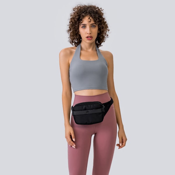 U-hals bak plissért treningstopp sport yoga-sett med brystinnlegg