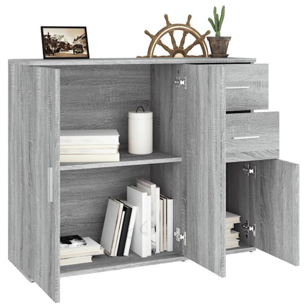 vidaXL Sideboard Grå Sonoma 91x29.5x75 cm konstruert tre Gray 28350