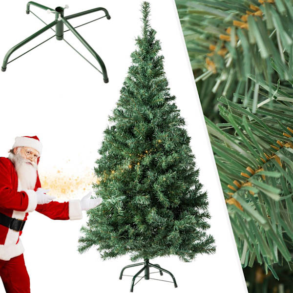 tectake Kunstig juletre med metallstativ, grønn - 180 cm Green Grön