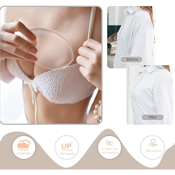 Irrotettava silikoninen push-up rintaliivit naisille (kirkas) Tekorintaliivit naisille