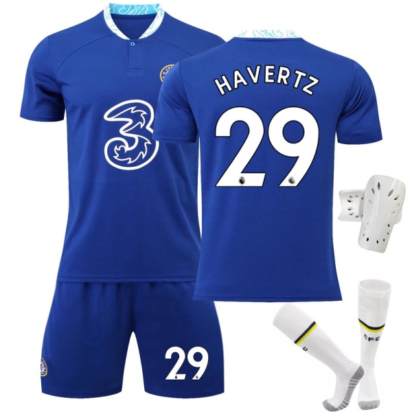Chelsea 22-23 hemmatröja nr 10 Pulisic 9 Lukaku 19 Mount Werner fotbollströja Size 7 with socks + protective gear #2XL