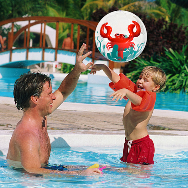 6 stk. 3D strandbolde oppustelige strandbolde krabbe flamingo flamingo strandbolde
