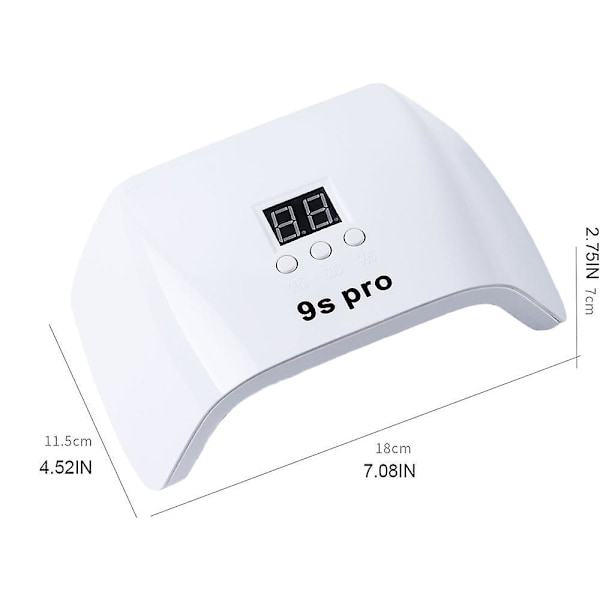120w LED-neglelampe UV LED-neglelampe med sensor/LCD-display Profesjonell LED-neglelampe 9s gelneglelampe LED UV-neglelampe white