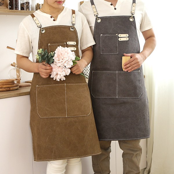 Klud i lærred, barista, blomsterhandler, frisør, frisør, blomsterhandler, restaurant, bar, arbejdstøj (sort),