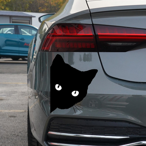 Bilklistremerker solid CAT bilklistremerker ser fremover svart katt bilvindu