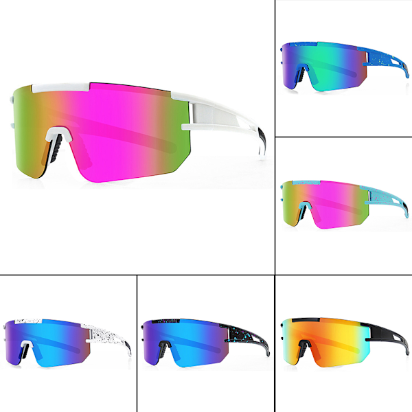 Polarisoidut urheilulasit UV400-suojalla pyöräilyyn Bright White