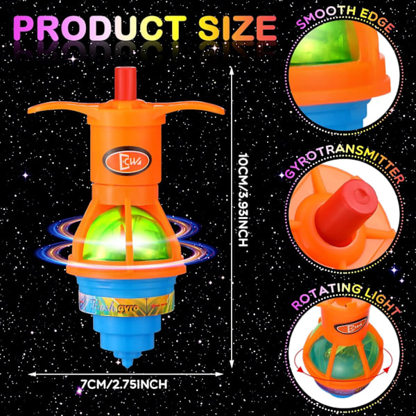 Bulk LED Lysende Spinner Topper Launcher med Gyroskop Bevegelse Fargerik Blinkende