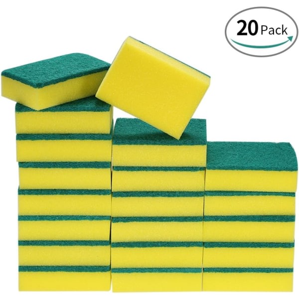 20 Pack Multi-Use Heavy Duty Scrub Sponge Extra Thin Magic