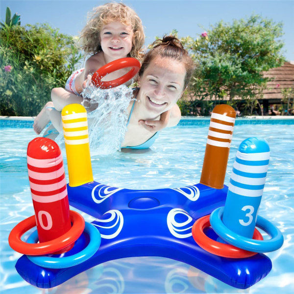 Pool Toy Game Set Inflatable Cross Ring Toss Game Party Kids