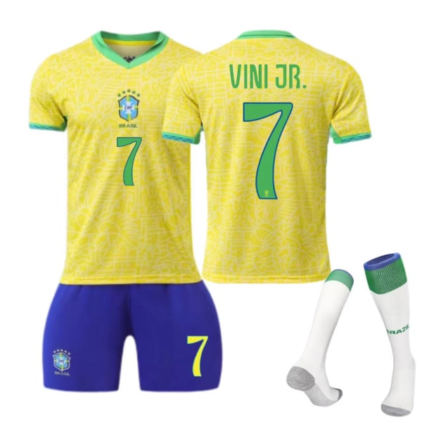 Brasiliens hemmatröja nr 10 Neymar nr 20 Vinicius barn- och vuxenstorlek fotbollströja No size socks 2XL