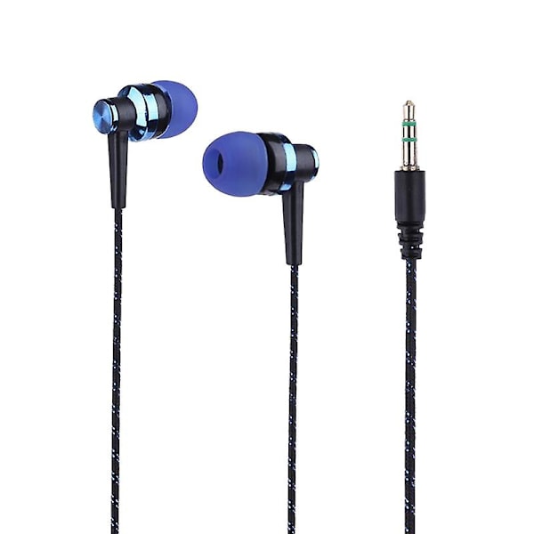 Stilfulde flettede stereo musik hovedtelefoner til in-ear headset uden mikrofon hovedtelefoner Blue