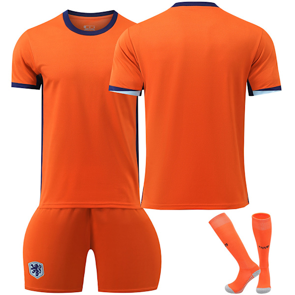 2024 Alankomaat koti jalkapallopaita nro 4 Van Dijk 10 Depay 11 Robben 21 De Jong setti Euroopan Cup paita Size 10 with socks #16