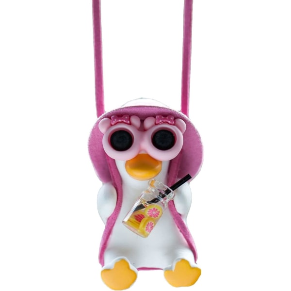 Auton lisävarusteet Swing Duck Swinging Duck Auton riipuskoriste Ihana Swinging Duck Auton riipus Siisti lentävä ankka aurinkolaseilla Auton taustapeili Pink