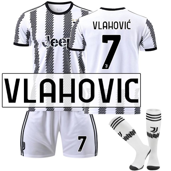22-23 Uusi versio Juventus nro 7 Hovey nro 10 Pogba 22 Di Maria 10 Dybala Jalkapallopaita Setti No. 7 Horwich with socks #M