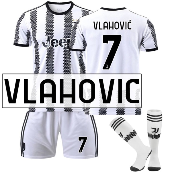 Fotballdraktsett Juventus 22-23 Ny Versjon Nr. 7 Hovey Nr. 10 Pogba 22 Di Maria 10 Dybala No. 7 Horwich with socks #S