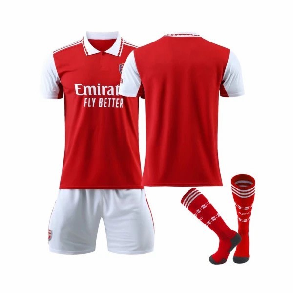 (Arsenal hemtröja 2022-2023 lag fotbollströja 3-delad kit för barn, vuxna 28(150-155CM)