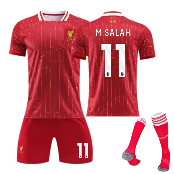 24-25 Liverpool hemmatröja nr 11 Salah 9 Firmino fotbollsdräkt för vuxna för barn Size 11 socks 26