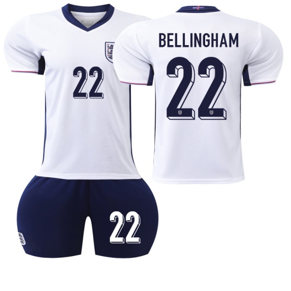 2024 Europacupens nya fotbollsdräkter England nr 9 Kane 20 Foden 22 Bellingham tröja set 2425 England home number 22 #18