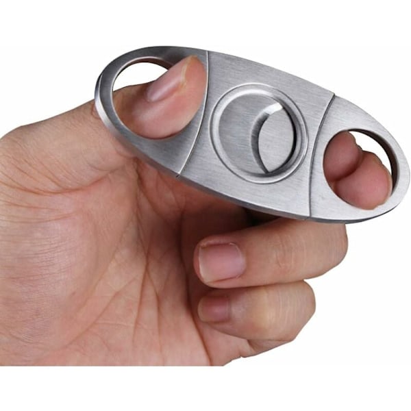 Sigarkutter i rustfritt stål, doble skarpe kniver for kutting av sigarer