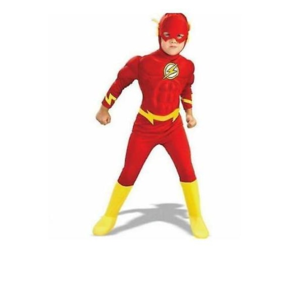 Mænds Flash Kostume Muskel Bryst Superhelt Fæstekostume Halloween 130cm