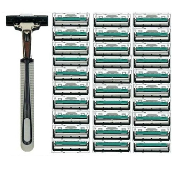 30 Pcs 2 Layer Shaver Safety Razor Blades Manual Shaving Razor Face Care Beard Hair Remover