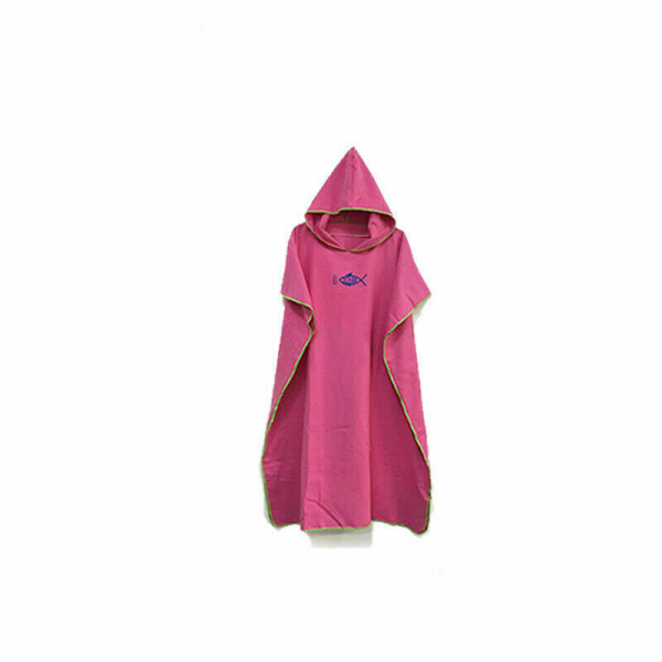Hættetrøje Poncho Håndklæde Strandkåbe Badekåbe Hurtigtørrende Bad Unisex red
