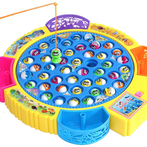 Elektrisk roterende fiskespill for barn, fiskespill for småbarn med kattunge-tema, 3-6 år Medium 15 Fish size