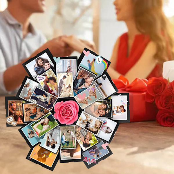DIY Håndlaget Fotoalbum Gaveboks Multilag Kreativ Overraskelseseksplosjonsboks