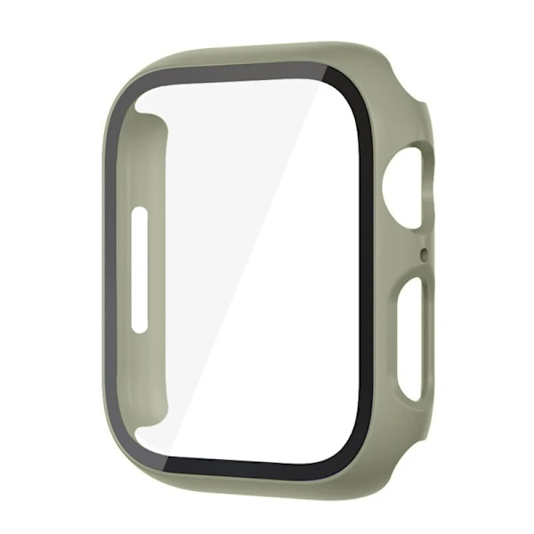 Glass+ Cover For Apple Watch case 9 8 7 6 SE 5 iWatch Accessories Screen Protector Apple Watch Series 45mm 41mm 44mm 40mm 42mm 38mm Olive Olive