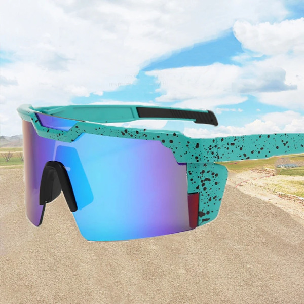 Twooo P16409 -suuret urheiluaurinkolasit, mukautettu logo, UV400-aurinkolasit miehille C8 Black / Red Piont Oversized Sports sunglasses