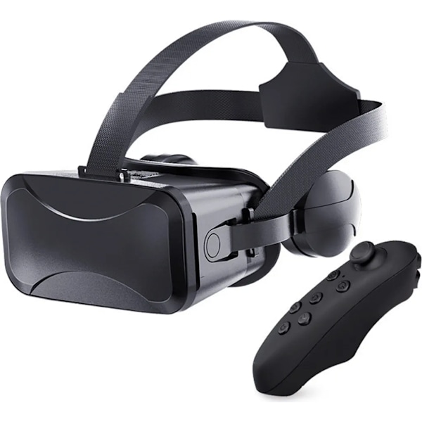 Headset 3D VR-glasögon Virtual Reality-glasögon PC-spel för 4,7-6,7 tum, Android/iPhone-smartphones, HD, Blått ljus, (Svart)
