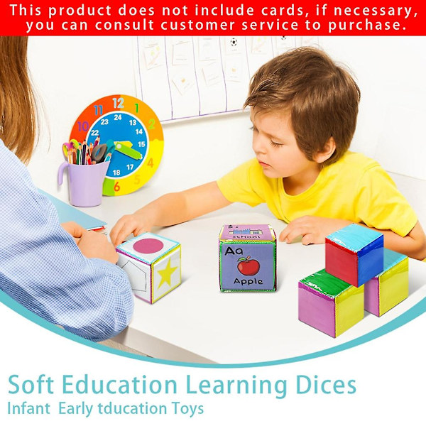 Ficktärning DIY pedagogiskt spel Tärningsspel Klassrum Mjuk tärning med tydlig ficka Stor lärartärning Inlärningskuber