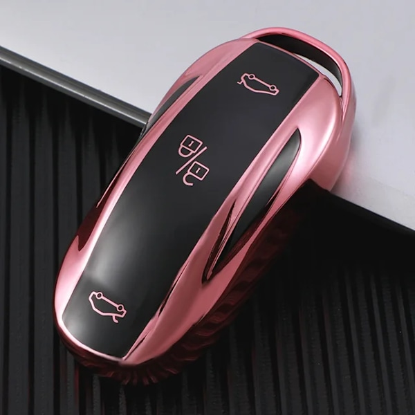 TPU-etui til Tesla Model 3 Model X Model S Model Y nøglebeskytter pink pink for model x