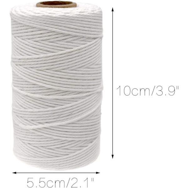 2MM Lihakiinnike, 328ft Valkoinen Luonnollinen Elintarvikelaatuinen Keittolanka