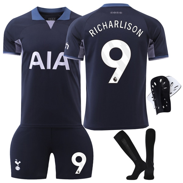 23-24 Tottenham Hotspur udebanefodboldtrøje nr. 7 Son Heung-min 9 Richarlison 17 Romero trøje børne- og herre- og damesæt No. 10 socks + protective gear XS