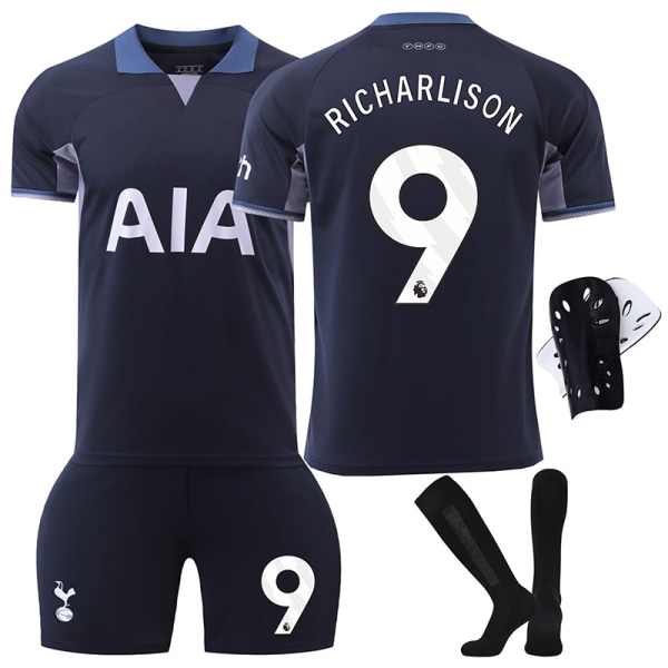 23-24 Tottenham Hotspur udebanefodboldtrøje nr. 7 Son Heung-min 9 Richarlison 17 Romero trøje børne- og herre- og damesæt No. 10 socks + protective gear XXL