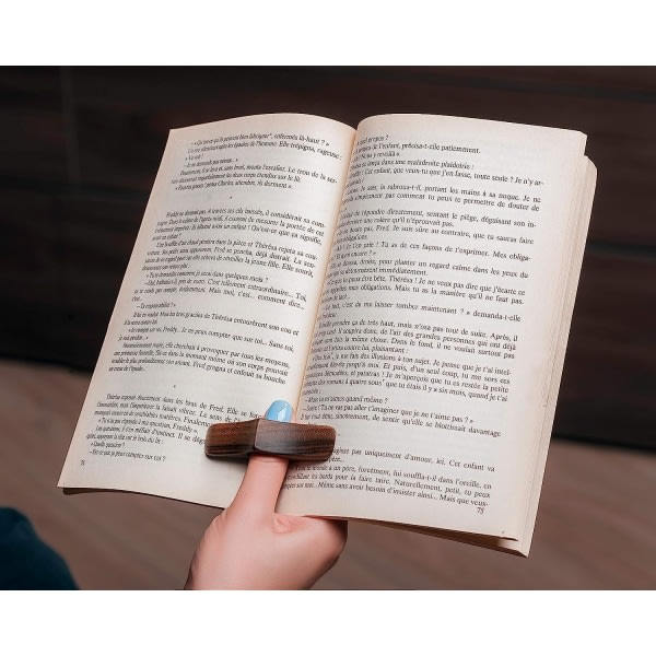 Kirjan sivunpidike -(Medium - 22mm) Luonnollinen saksanpähkinäpeukalo, käsintehty