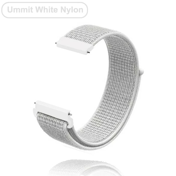 Nya 18mm 20mm 22mm armband för Garmin Venu 2S handledsband Vivoactive 3 4S 4 Forerunner 245 645 Galaxy Watch 4 Classic 42 46mm UmmitWhite Nylon Ummit White Nylon 22mm