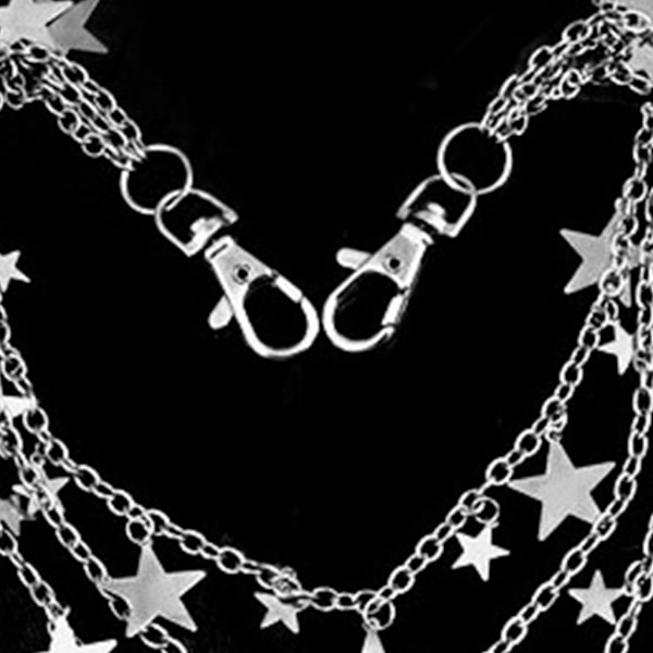 Bukser Kæder Multilayer Stjerne Charm Jean Kæder Tilbehør Hip Hop Lomme Punk Goth Tegnebog Kæde Bukser Kæde til Kvinder