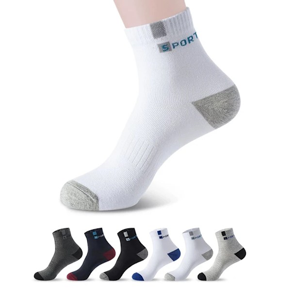 5 Par Bambufibrer Höst Vinter Herrstrumpor Andningsbara Bomulls Sportstrumpor Andningsbara Deodorant Business Strumpor Plus Storlek 38-47 E 5 Par Marinblå E 5 Pair Navy blue EUR 43-47