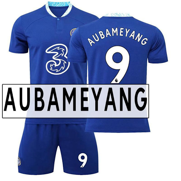 22-23 Chelsea hjemmebanesæt nr. 9 Aubameyang 7 Kante 10 Pulisic fodboldtrøjesæt 19 Mount trøje Chelsea's No. 9 Aubameyang #2XL