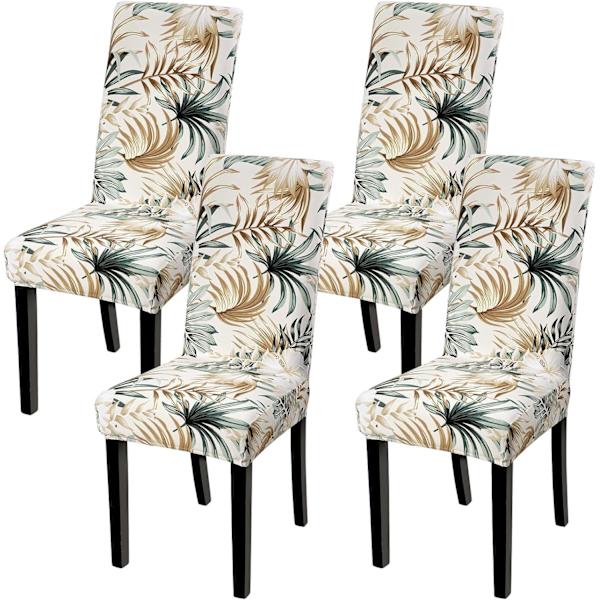 4-pack julstolsöverdrag stretch avtagbar tvättbar matsal blomma mönster Flower Pattern 4