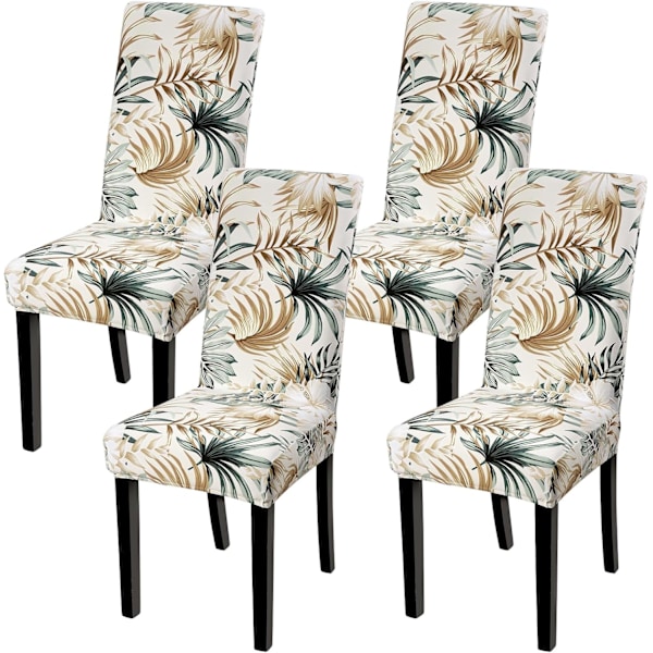 4-pack Julstolsöverdrag Stretchbar Avtagbar Tvättad Matrum Blomma Mönster Flower Pattern 4